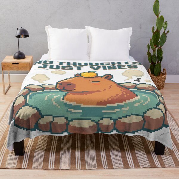 Item preview, No Thoughts Just Vibes Pixel Capybara | Lo-Fi Retro Chill Aesthetic designed and sold by StickyGuys.