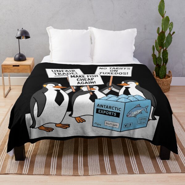 Item preview, Penguins Protest Against Trump Tariffs Funny Penguin Tariff designed and sold by GamtosMintys.