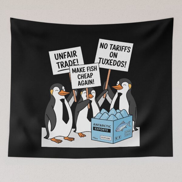 Item preview, Penguins Protest Against Trump Tariffs Funny Penguin Tariff  designed and sold by GamtosMintys.