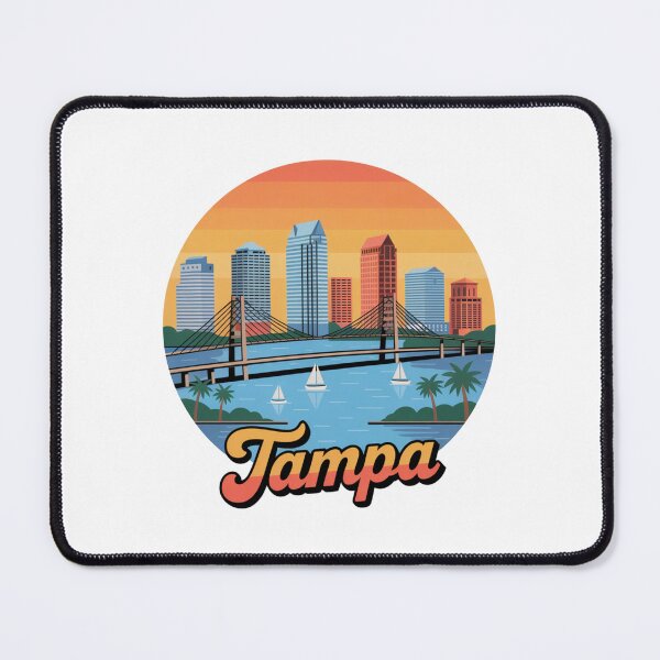 Item preview, Tampa Skyline Retro Sunset - Florida City Illustration designed and sold by CircinusStore.