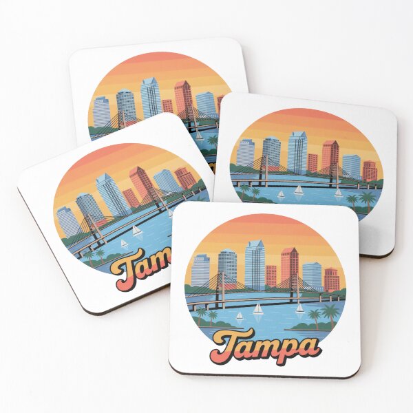 Item preview, Tampa Skyline Retro Sunset - Florida City Illustration designed and sold by CircinusStore.
