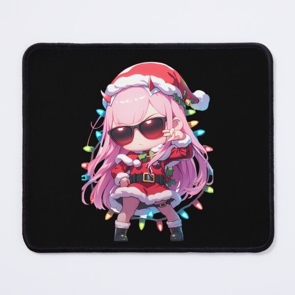 Item preview, Zero Two Christmas Darling In The Franxx Anime Girl Santa Lights Chibi designed and sold by TorbenKuhano.