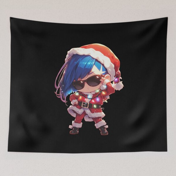Item preview, Ichigo Darling In The Franxx Christmas Anime Santa Lights Chibi Red Glow designed and sold by TorbenKuhano.