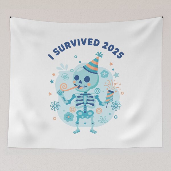 Item preview, I Survived 2025 Skeleton Celebration designed and sold by LuminOrb.