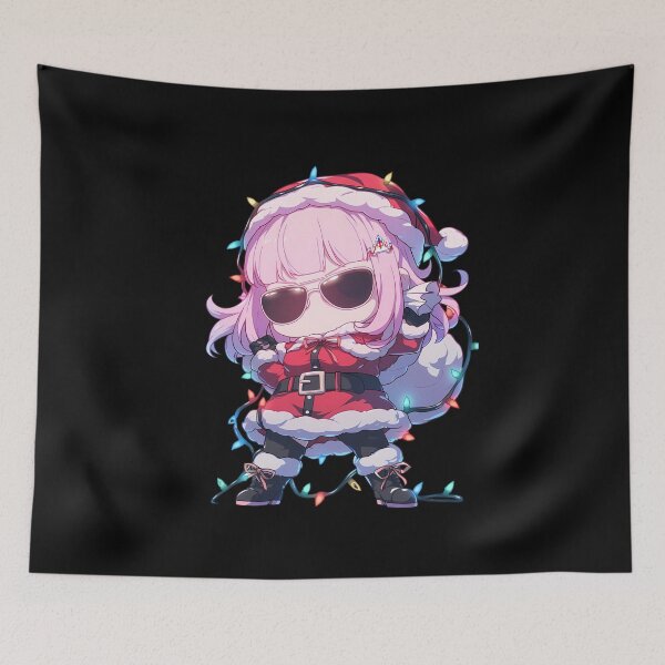 Item preview, Chiaki Nanami Danganronpa Christmas Anime Girl Santa Lights Chibi Kawaii designed and sold by TorbenKuhano.