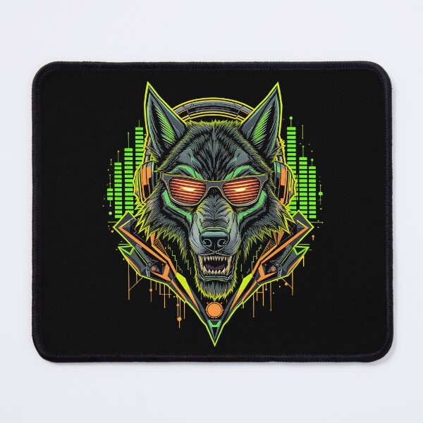 Item preview, Cyberpunk Wolf DJ | Neon Howl Beats designed and sold by ColorSplash123.