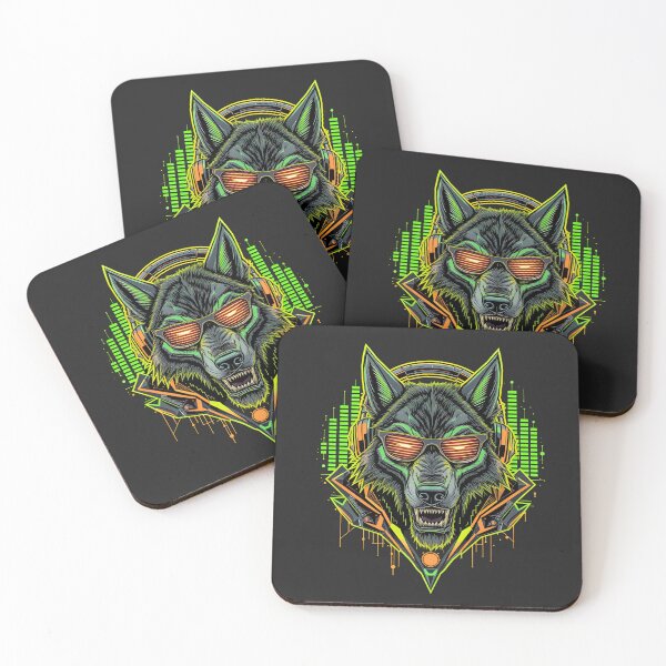 Item preview, Cyberpunk Wolf DJ | Neon Howl Beats designed and sold by ColorSplash123.