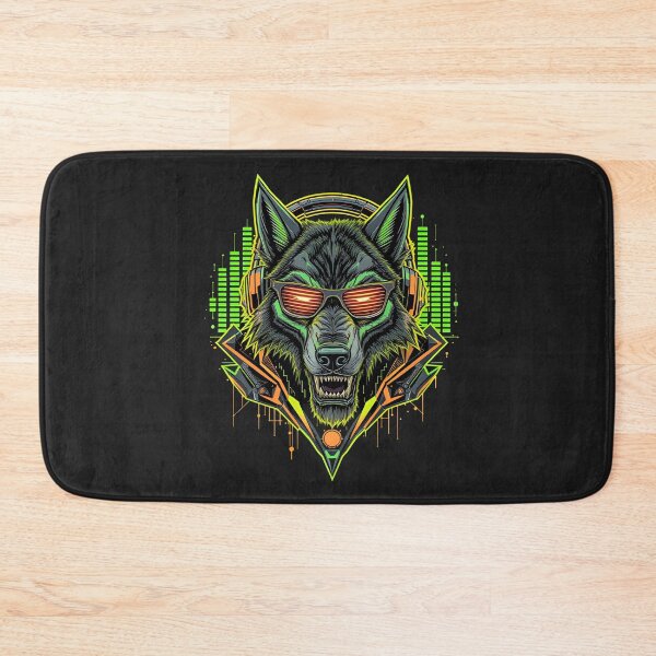 Item preview, Cyberpunk Wolf DJ | Neon Howl Beats designed and sold by ColorSplash123.