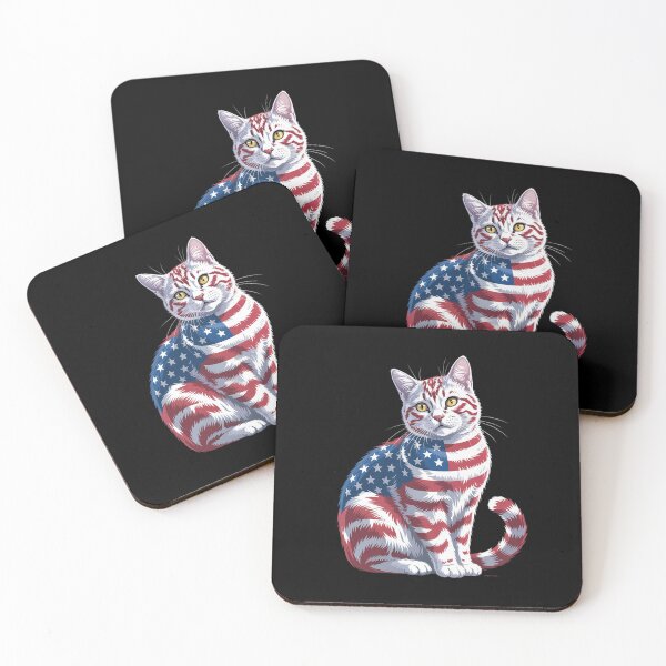 Item preview, Cute Cat Green Eyes Cat Usa Flag 4Th Of July designed and sold by DianaStantzo.