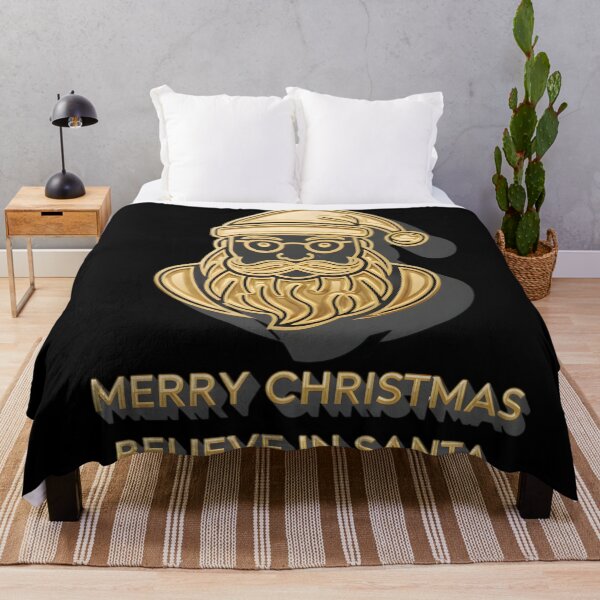 Item preview, Merry Christmas Believe in Santa Gold Design designed and sold by SoulenCify.