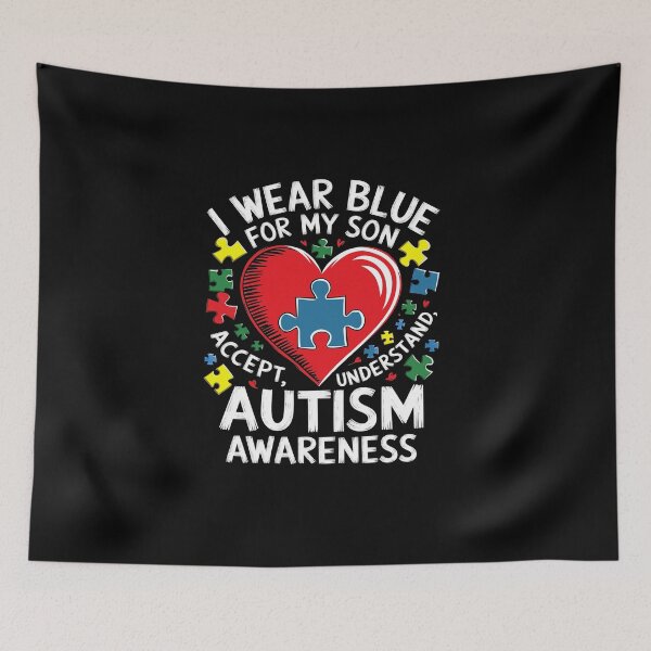 Item preview, Heart I Wear Blue For My Son Autism Awareness Month designed and sold by yvonnickStore.