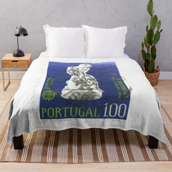 Item preview, Portugal Portuguese Statue Blue Vintage Postage Stamp designed and sold by red-amber65.