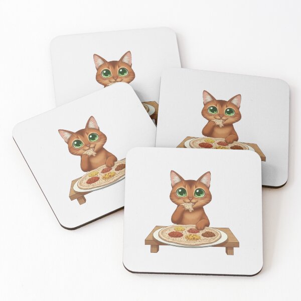 Item preview, Kawaii Foodie Cat Eating Injera with Wot - Abissinian cat - Etiopia designed and sold by digitalbitcraft.