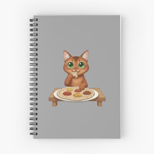 Item preview, Kawaii Foodie Cat Eating Injera with Wot - Abissinian cat - Etiopia designed and sold by digitalbitcraft.