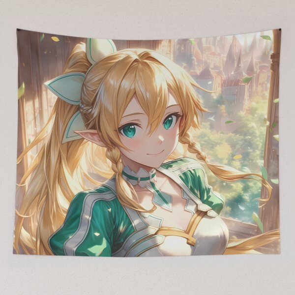 Aperçu de l'œuvre Leafa Sword Art Online, fille anime elfe verte, royaume fantastique créée et vendue par TorbenKuhano.