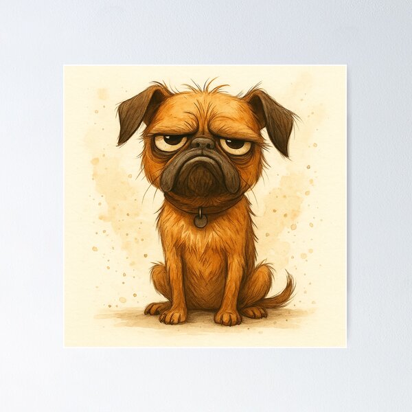 Item preview, Grumpy Brussels Griffon – Funny Moody Dog designed and sold by Darlin8888.
