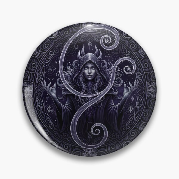 Item preview, Mystic Dark Sorceress in Magical Sigil Circle – Witchcraft Fantasy Art designed and sold by Artadria.