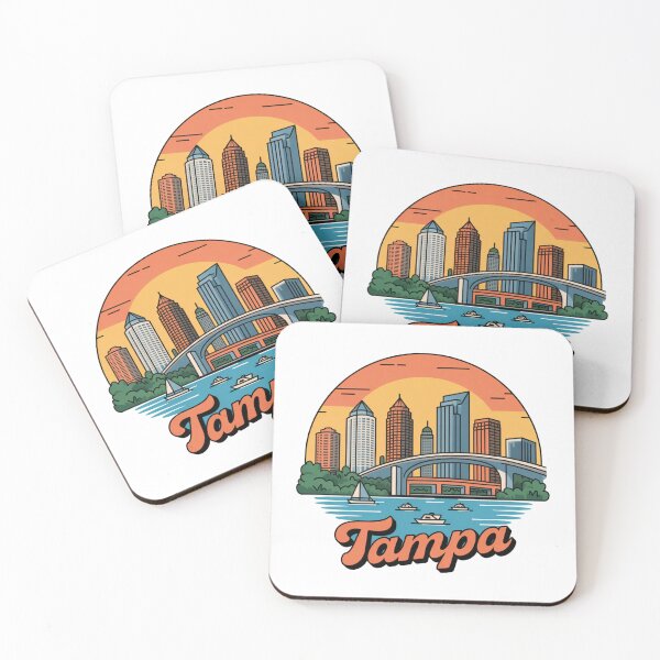 Item preview, Tampa Skyline Retro Sunset - City Illustration designed and sold by CircinusStore.