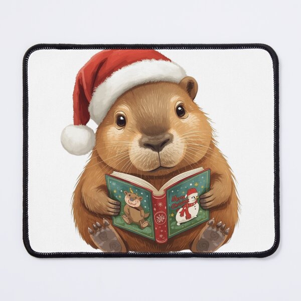Item preview, Festive Reader – Cute Christmas Capybara with Book designed and sold by Scattered-Words.