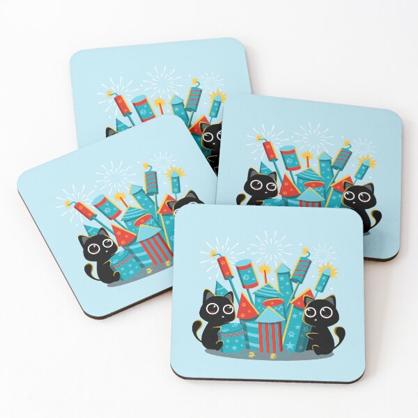 Item preview, Firework Kittens – Cute New Year Cat Explosion designed and sold by erion5k.
