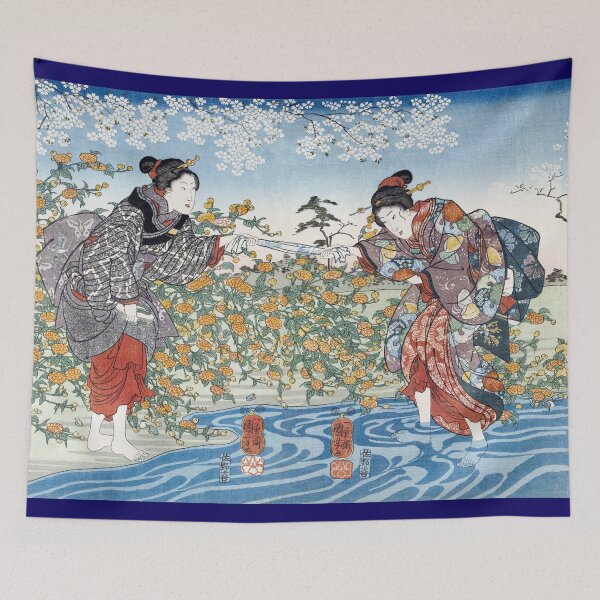 Item preview, Women by Ide Tama River (1847) Utagawa Kuniyoshi designed and sold by leafsquare.