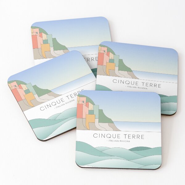 Item preview, Cinque Terre Split Horizon Poster | Minimal Abstract Travel Art designed and sold by Timeless Design.