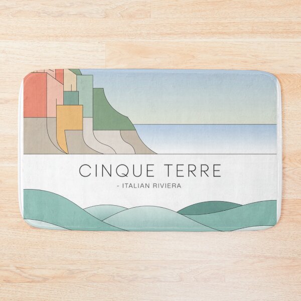 Item preview, Cinque Terre Split Horizon Poster | Minimal Abstract Travel Art designed and sold by Timeless Design.