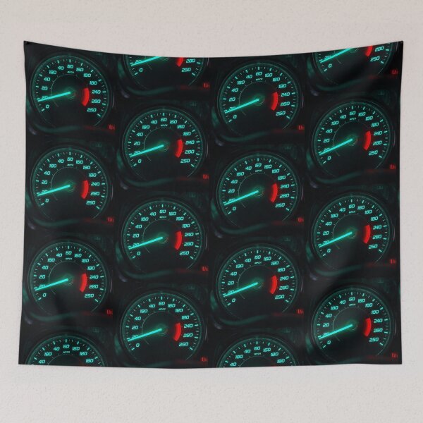 Item preview, Futuristic Neon Speedometer With Glowing High-Speed Indicator designed and sold by PixelVibe782.