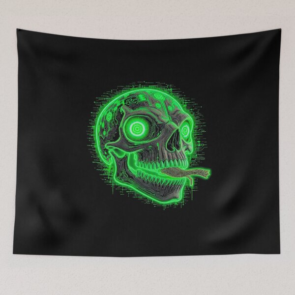 Item preview, Cyberpunk Frog Skull | Neon Hacker Glyph Vector designed and sold by ColorSplash123.