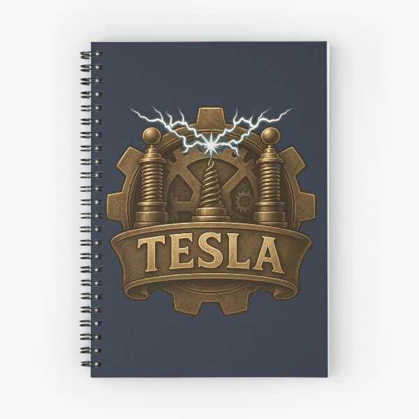 Item preview, Tesla Coil Emblem – Steampunk Lightning & Gears Badge designed and sold by JaylenBlack34.