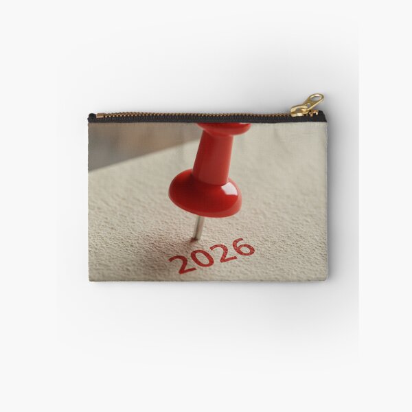 Item preview, Red Pushpin Marking the Year 2026 on Textured Paper designed and sold by PixelVibe782.