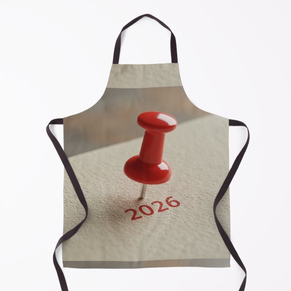 Item preview, Red Pushpin Marking the Year 2026 on Textured Paper designed and sold by PixelVibe782.