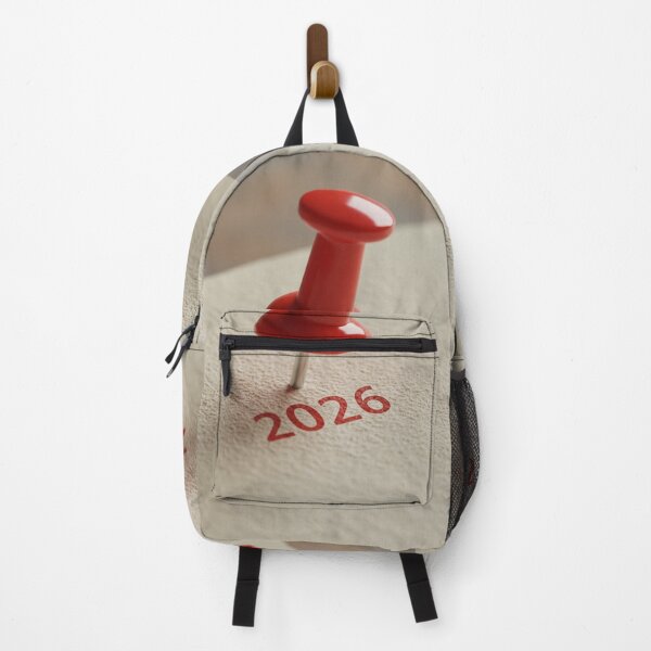 Item preview, Red Pushpin Marking the Year 2026 on Textured Paper designed and sold by PixelVibe782.