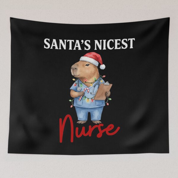 Item preview, Santa's NICEST Nurse Funny Capybara Christmas designed and sold by thebest-2studio.