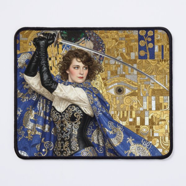 Item preview, Gustav Klimt Style Art Nouveau Woman with Sword designed and sold by AppliedAtelier.