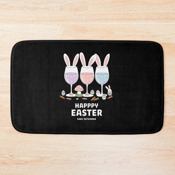 Item preview, Funny Wine Glasses Bunny With Egg Basket Spring Easter designed and sold by TeddyPaintsArt.