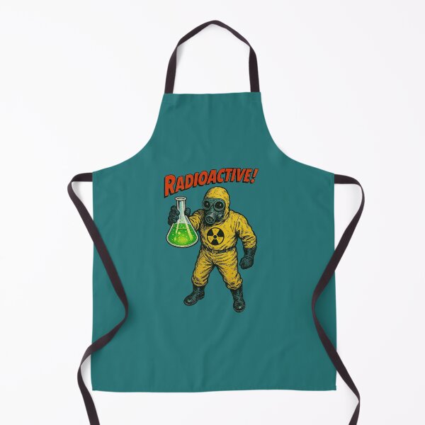 Item preview, Retro Hazmat Worker Holding Radioactive Flask – Vintage Toxic Science Illustration designed and sold by The Devil's Bargain.
