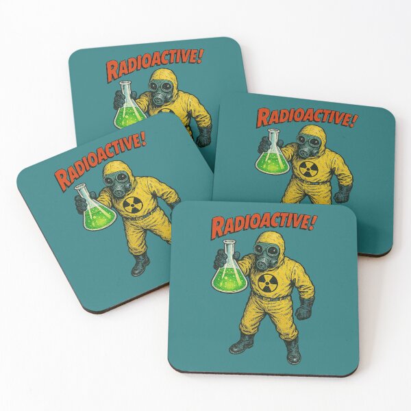 Item preview, Retro Hazmat Worker Holding Radioactive Flask – Vintage Toxic Science Illustration designed and sold by The Devil's Bargain.