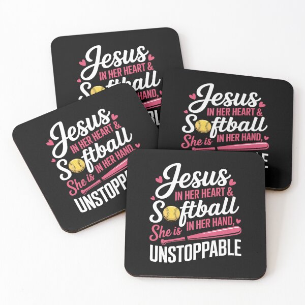 Item preview, Jesus In Her Heart And Softball In Her Hand designed and sold by MeowtivationP.