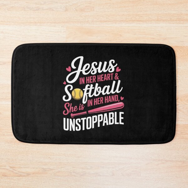 Item preview, Jesus In Her Heart And Softball In Her Hand designed and sold by MeowtivationP.