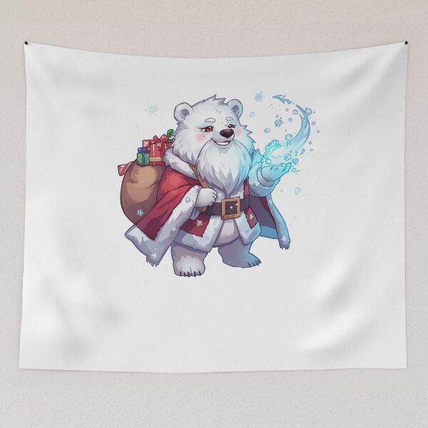 Item preview, Frostbound Santa Bear – Magical Ice Mage Christmas Art designed and sold by Monzora.