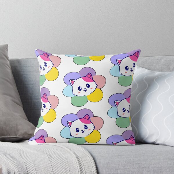 Item preview, Rainbow Cat flower Kawaii  designed and sold by Playful Strokes pom@pom.