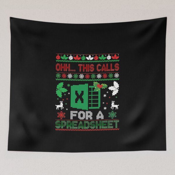 Item preview, Ohh This Calls For A Spreadsheet Funny Ugly Christmas Sweater Design designed and sold by RaquishaBell71.