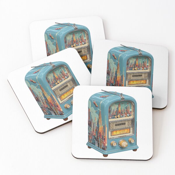Item preview, Retro Radio Cityscape - Vintage Car Inspired Graphic designed and sold by DanielY01.