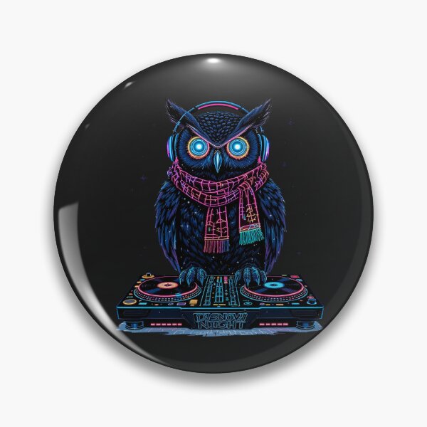 Item preview, Cyberpunk Owl | DJ Snow Night Neon Winter designed and sold by ColorSplash123.