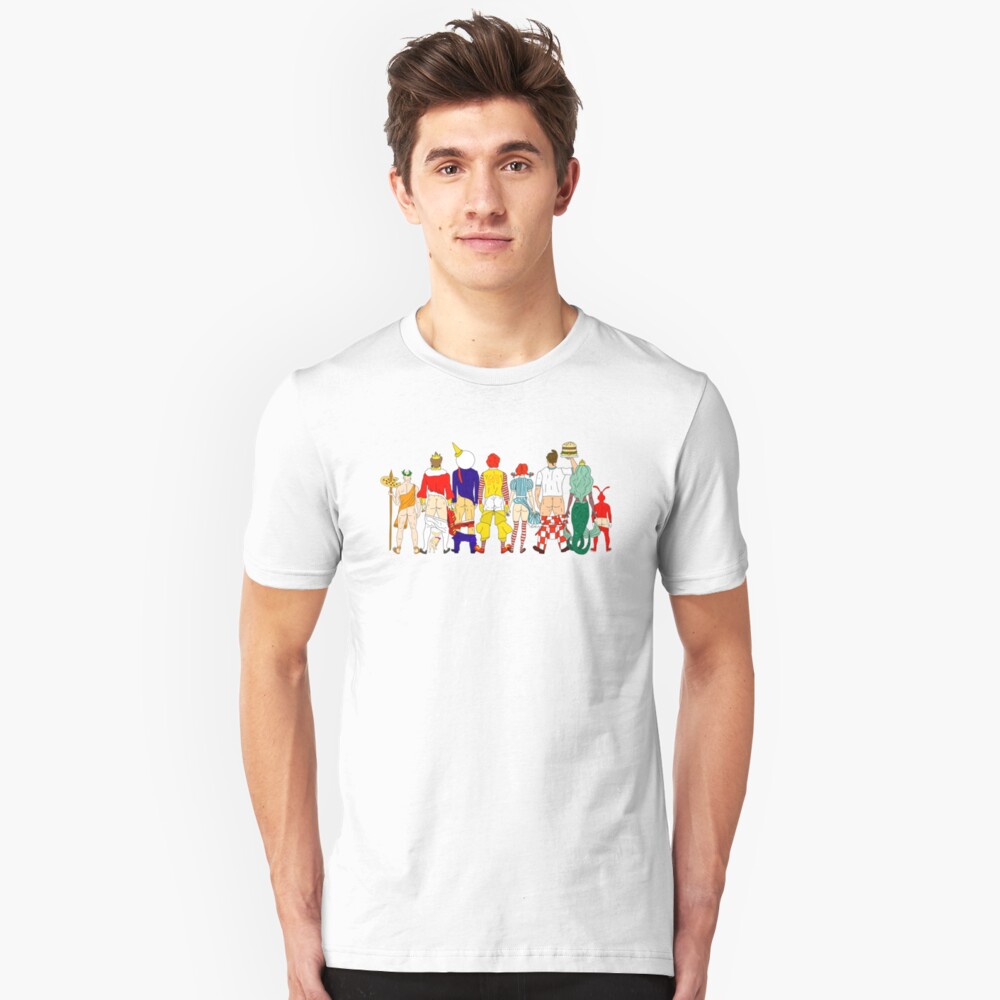 Fast Food Butts Mascots Slim Fit T-Shirt