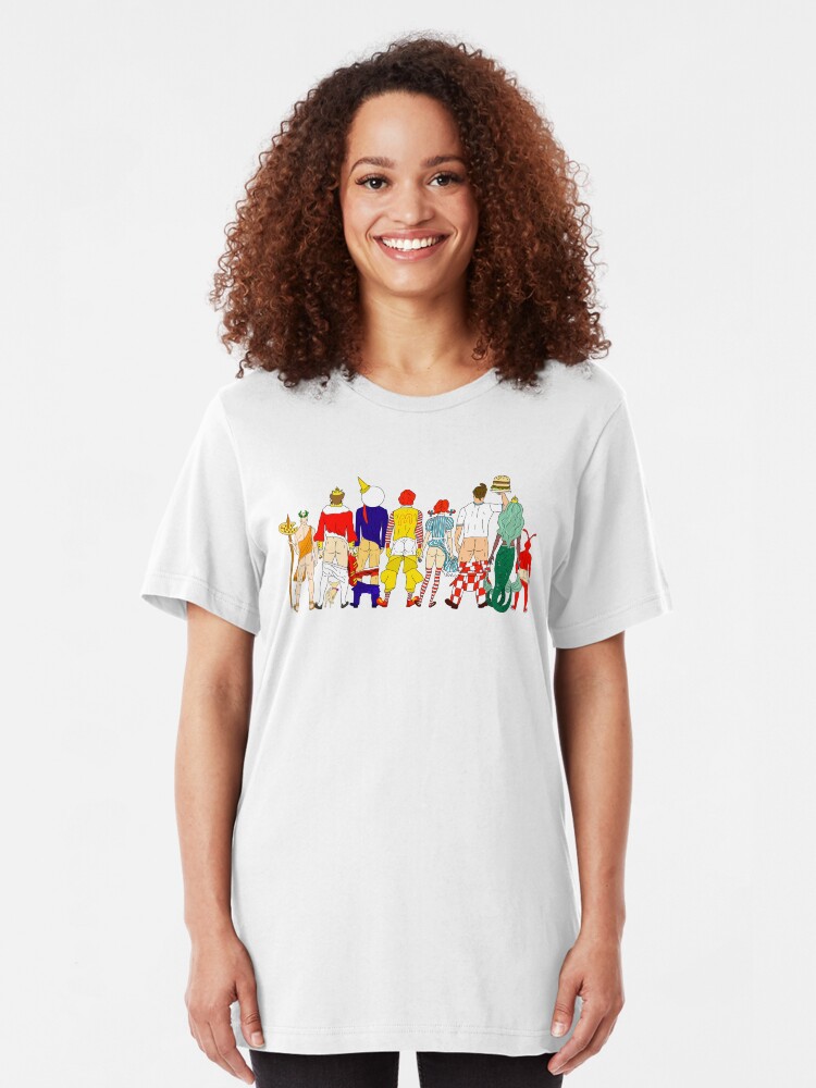 Alternate view of Fast Food Butts Mascots Slim Fit T-Shirt