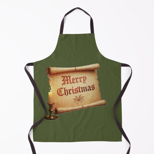 Item preview, Vintage Merry Christmas Scroll with Candle Illustration designed and sold by DroolWorthyUS.