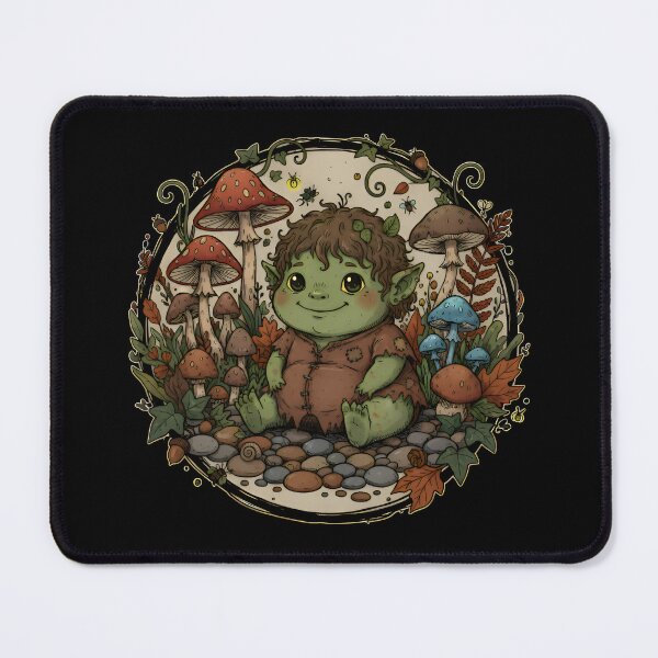 Item preview, Uroczy Leśny Chłopiec Goblin Troll - Kawaii Fantastyka Grzyby Jesień designed and sold by Artadria.