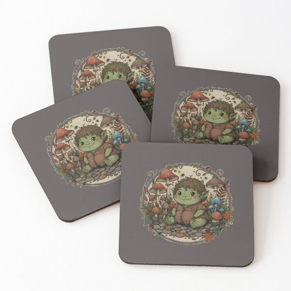 Item preview, Uroczy Leśny Chłopiec Goblin Troll - Kawaii Fantastyka Grzyby Jesień designed and sold by Artadria.